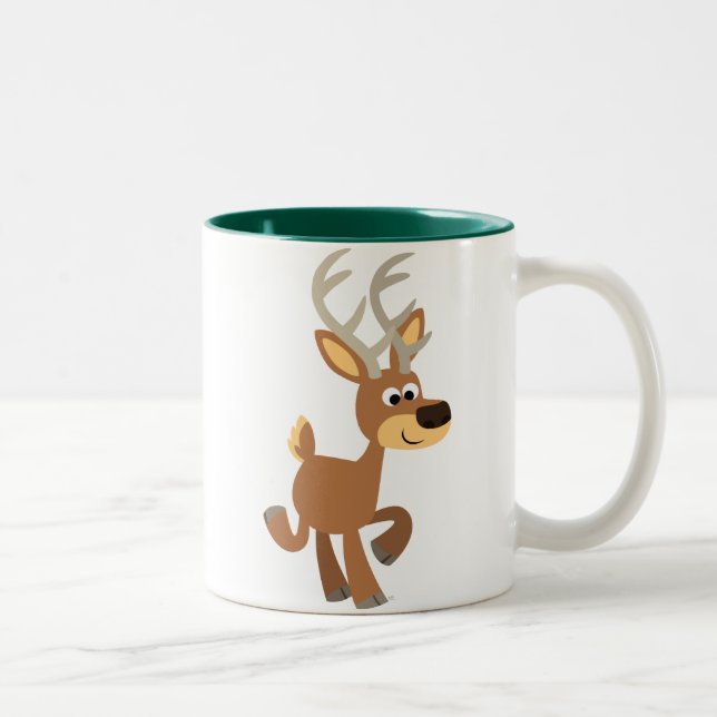 Caricature mignonne Trotting Deer Mug (Droit)