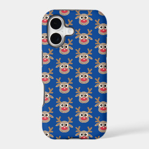Caricature Motif Noël bleu Reindeer