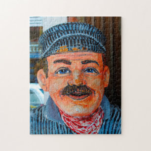 Caricature of a  Train Driver in Virginia. Jigsaw Puzzle