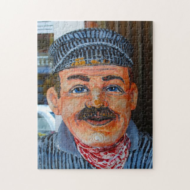 Caricature of a  Train Driver in Virginia. Jigsaw Puzzle (Vertical)