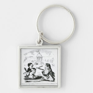 Caricature of Delacroix and Ingres Keychain