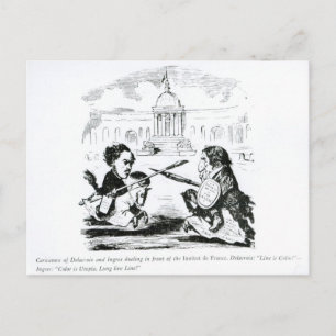 Caricature of Delacroix and Ingres Postcard