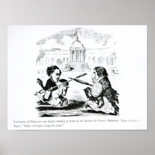 Caricature of Delacroix and Ingres Poster