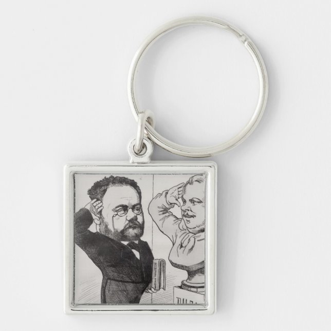 Caricature of Emile Zola Keychain (Front)