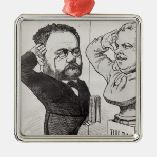 Caricature of Emile Zola Metal Ornament