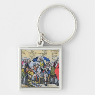 Caricature of Georgian Surgeons at work, 1793 Keychain
