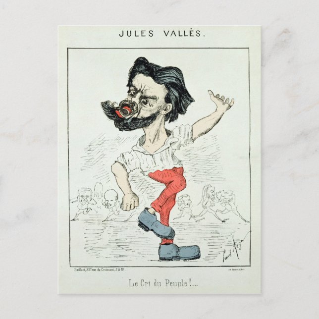 Caricature of Jules Valles Postcard (Front)