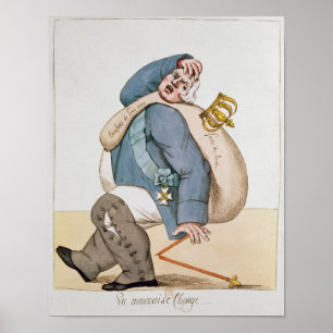 Caricature of Louis XVIII 1815 Poster