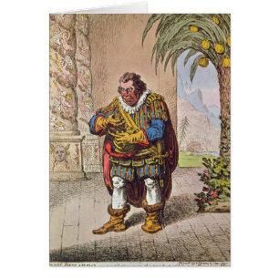Caricature of Pizarro contemplating the