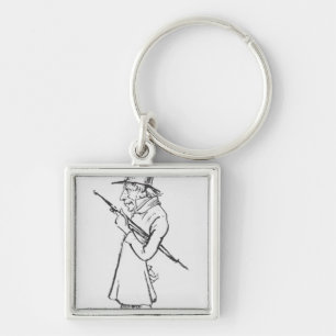 Caricature of Soren Aabye Kierkegaard Keychain