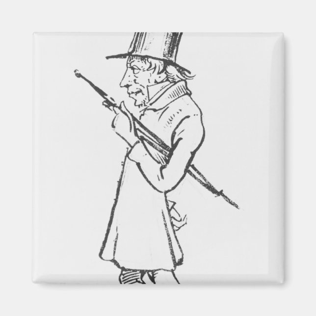 Caricature of Soren Aabye Kierkegaard Magnet (Front)