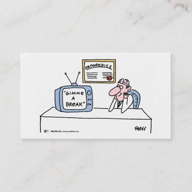Caricature Orthopedist's Business ou carte de rend (Devant)