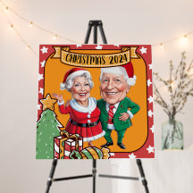 Caricature personnalisée Père Noël Couple dans cad