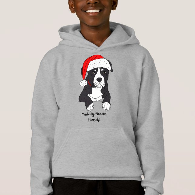 Caricature Pitbull mignonne avec chapeau de Père N (Devant)