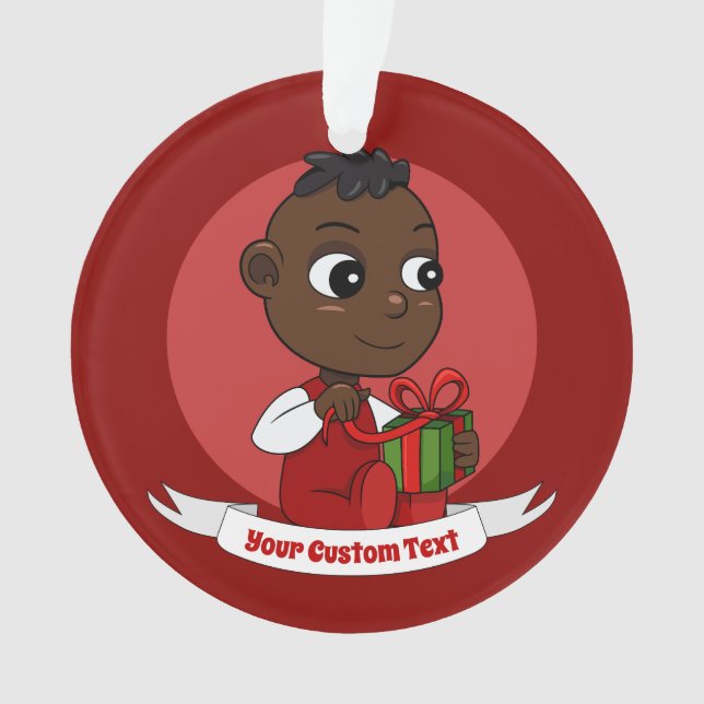 Caricature pour bébé afro-américain de Noël (devant)