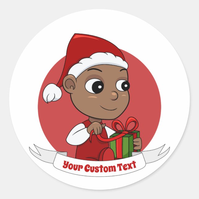 Caricature pour bébé Noël classique Sticker rond (Devant)