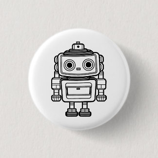 Caricature robot rétro mignon illustration Badge