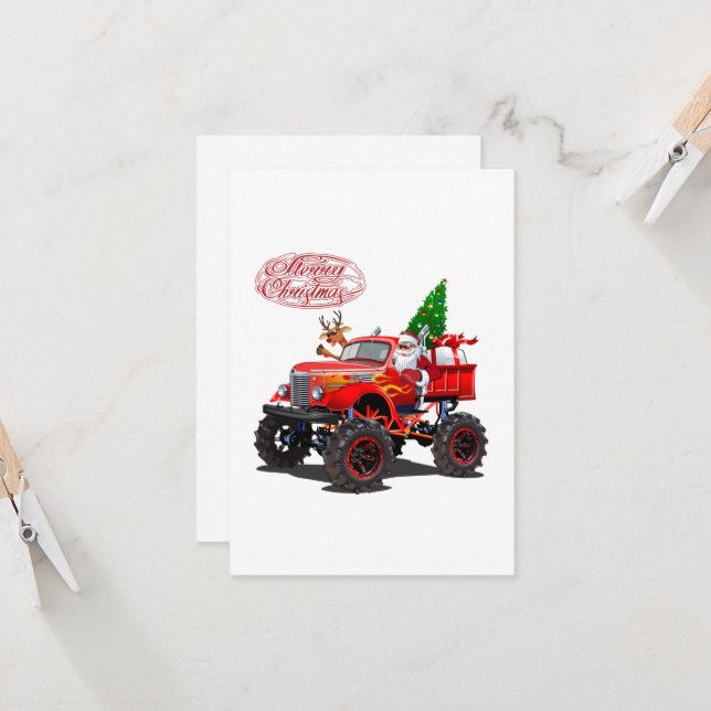 Caricature saluant carte de Noël (Devant/Arrière en situation)