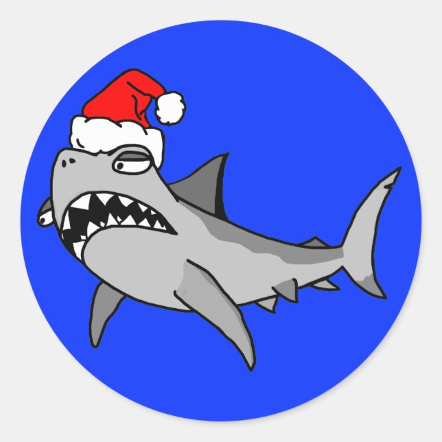 Caricature Sticker Père Noël Shark de Noël (Devant)