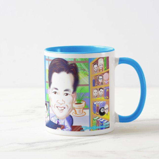 Caricature tirée des photos de Mug 2020a (Droite)