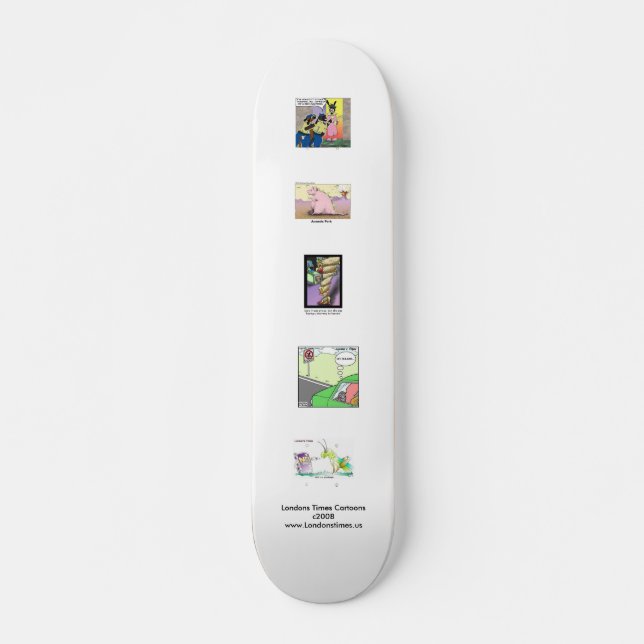 Caricatures Londons Times Sur Skateboard De Qualit (Devant)