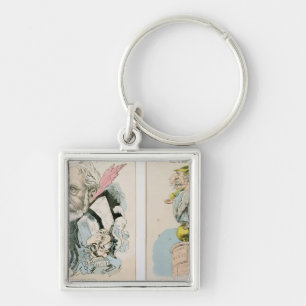 Caricatures of Victor Hugo  and Napoleon III Keychain