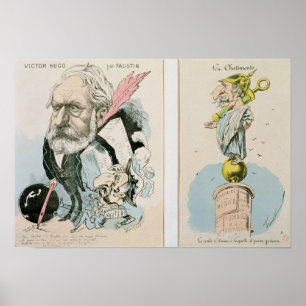 Caricatures of Victor Hugo  and Napoleon III Poster