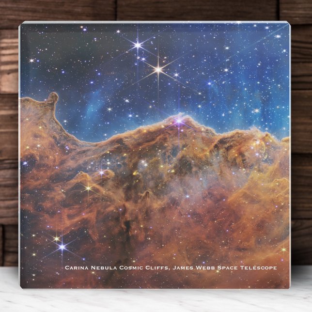 Carina Nebula Cosmic Cliffs James Webb Hi-Res Glass Coaster (Creator Uploaded)