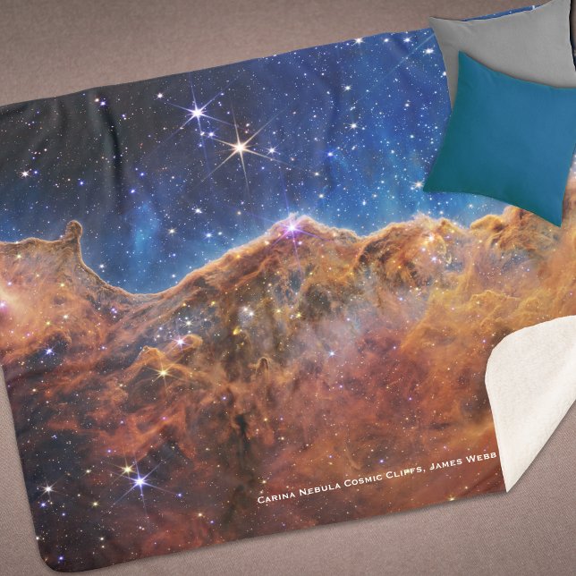 Carina Nebula Cosmic Cliffs James Webb Hi-Res Sherpa Blanket (Creator Uploaded)