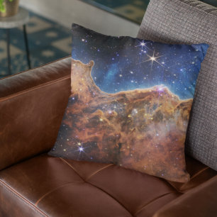 Carina Nebula Cosmic Cliffs James Webb Hi-Res Throw Pillow