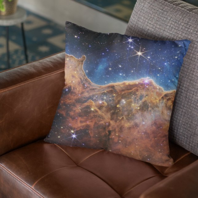Carina Nebula Cosmic Cliffs James Webb Hi-Res Throw Pillow (Creator Uploaded)