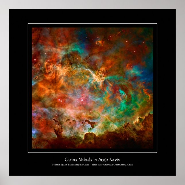 Carina Nebula in constellation Argo Navis Poster (Front)