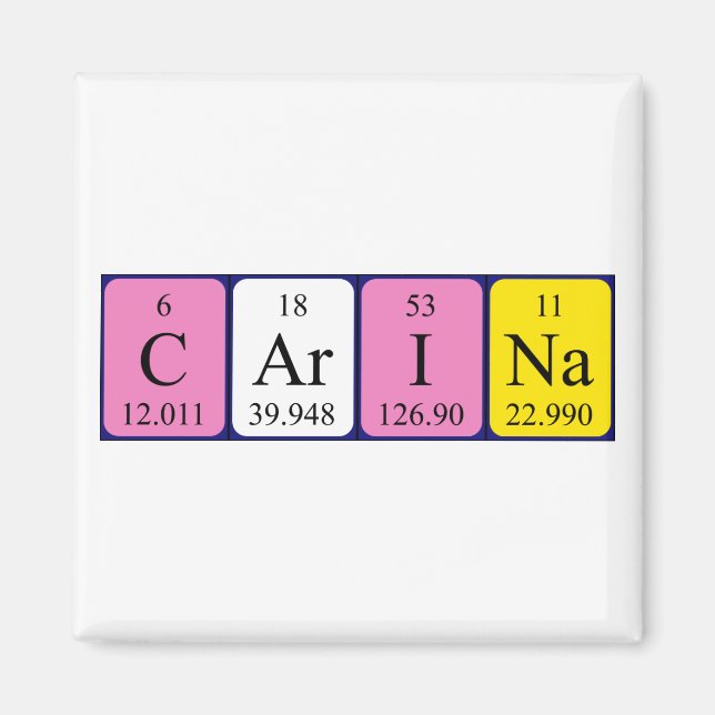 Carina periodic table name magnet (Front)