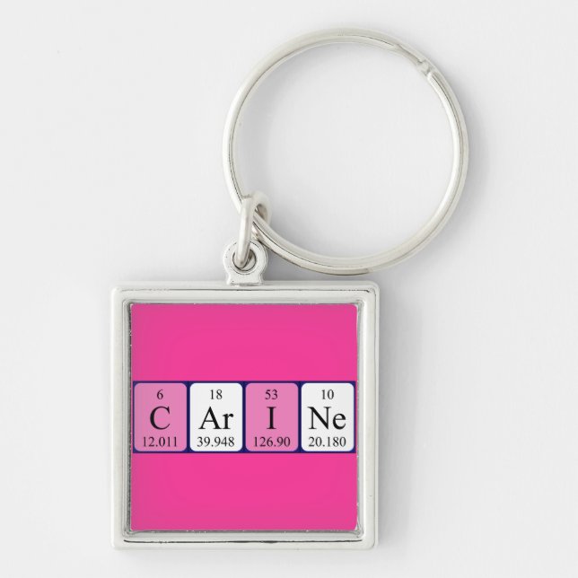 Carine periodic table name keyring (Front)