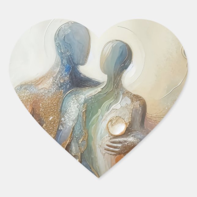 Caring Abstract Impressionist Art Sticker (Front)