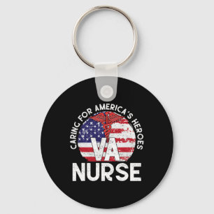 Caring For America's Heroes Patriotic Va Nurse Nur Keychain