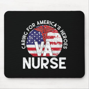 Caring For America's Heroes Patriotic Va Nurse Nur Mouse Pad