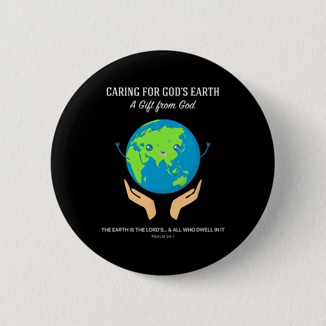 Caring For God's Earth - Christian Creation Care S 2 Inch Round Button (Front)