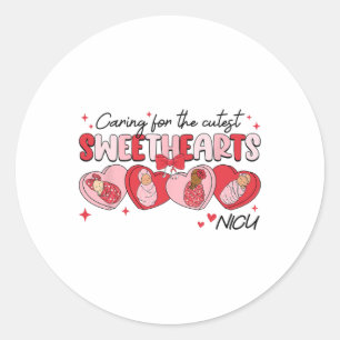 Caring For Sweethearts Nicu Nurse Valentine Swaddl Classic Round Sticker