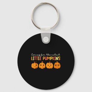 Caring For The Cutest Little Pumpkins Teacher Wome Keychain