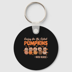 Caring For The Cutest Pumpkins Nicu Nurse Thanksgi Keychain