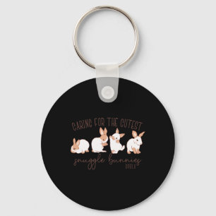 Caring For The Cutest Snuggle Bunnies Keychain