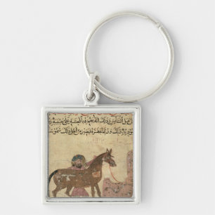 Caring for the horse, illustration keychain
