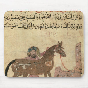 Caring for the horse, illustration mouse pad