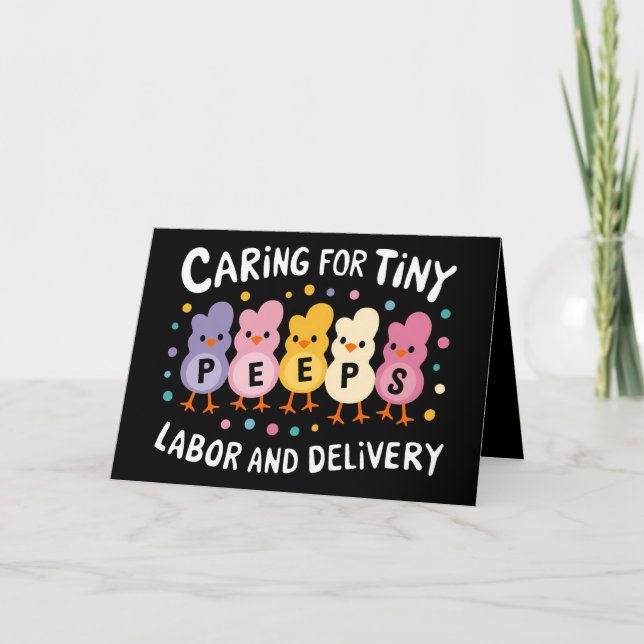 Caring For Tiny Labour And Delivery L&D Nurse Thank You Card (Front)