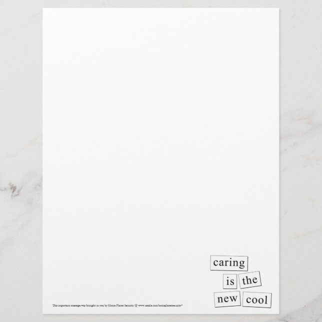 Caring is the New Cool Letterhead (Front)