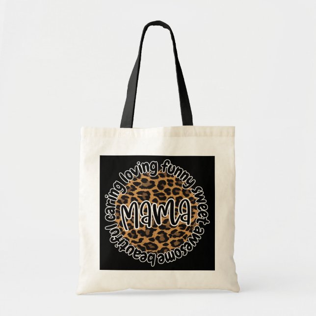 Caring loving funny sweet beautiful awesome mama tote bag (Front)