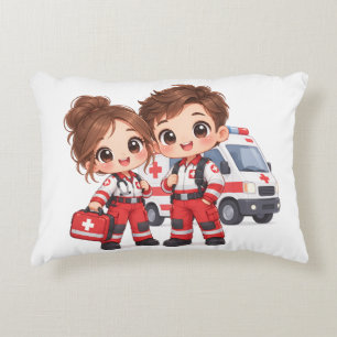 Caring Paramedic Duo Accent Pillow