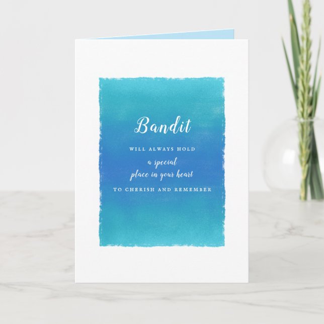 Caring Pet Sympathy Message for Family Friends Card (Front)