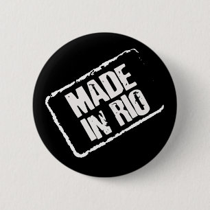 CARIOCA MADE IN RIO STAMP 2 INCH ROUND BUTTON